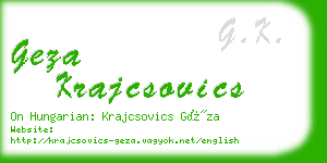 geza krajcsovics business card